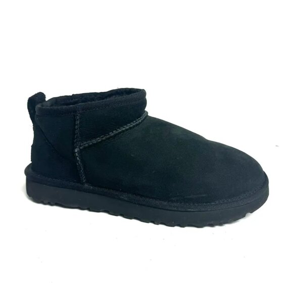 UGG Womens Classic Ultra Mini Boot Black Size 7 M - Picture 1 of 6